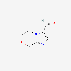 molecular formula C7H8N2O2 B1358141 6,8-二氢-5H-咪唑并[2,1-c][1,4]噁嗪-3-甲醛 CAS No. 623564-43-2