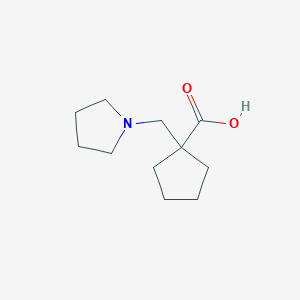 molecular formula C11H19NO2 B13581411 1-(Pyrrolidin-1-ylmethyl)cyclopentane-1-carboxylic acid 