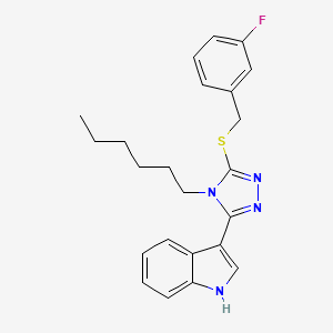 3-(5-{[(3-fluorophenyl)methyl]sulfanyl}-4-hexyl-4H-1,2,4-triazol-3-yl)-1H-indole