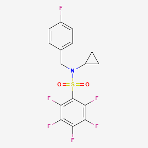 N-cyclopropyl-2,3,4,5,6-pentafluoro-N-[(4-fluorophenyl)methyl]benzene-1-sulfonamide