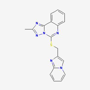 molecular formula C18H14N6S B13582281 5-[({Imidazo[1,2-a]pyridin-2-yl}methyl)sulfanyl]-2-methyl-[1,2,4]triazolo[1,5-c]quinazoline 