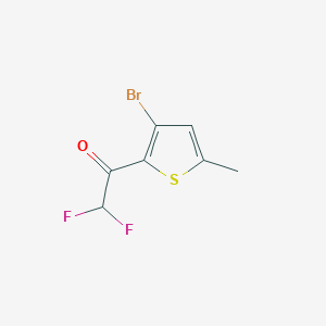 molecular formula C7H5BrF2OS B13582298 1-(3-Bromo-5-methyl-2-thienyl)-2,2-difluoroethanone 