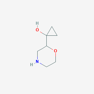 molecular formula C7H13NO2 B13582462 1-(Morpholin-2-yl)cyclopropan-1-ol 