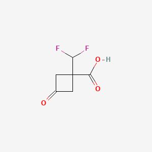 molecular formula C6H6F2O3 B13582511 1-(Difluoromethyl)-3-oxocyclobutane-1-carboxylic acid 