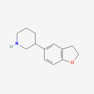 molecular formula C13H17NO B13582551 3-(2,3-Dihydro-1-benzofuran-5-yl)piperidine 