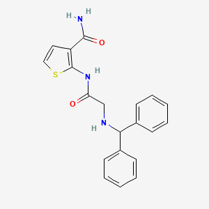 molecular formula C20H19N3O2S B13582589 2-{2-[(Diphenylmethyl)amino]acetamido}thiophene-3-carboxamide 