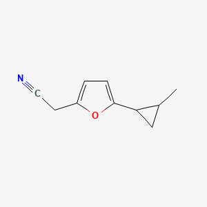 molecular formula C10H11NO B13582638 2-(5-(2-Methylcyclopropyl)furan-2-yl)acetonitrile 