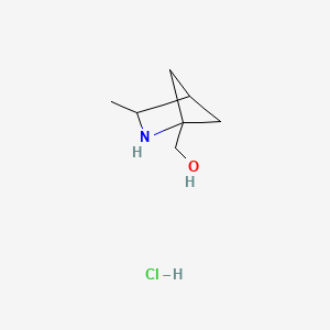 molecular formula C7H14ClNO B13582682 {3-Methyl-2-azabicyclo[2.1.1]hexan-1-yl}methanolhydrochloride 