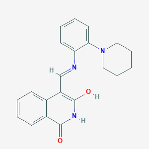 molecular formula C21H21N3O2 B13582705 4-({[2-(Piperidin-1-yl)phenyl]amino}methylidene)-1,2,3,4-tetrahydroisoquinoline-1,3-dione 