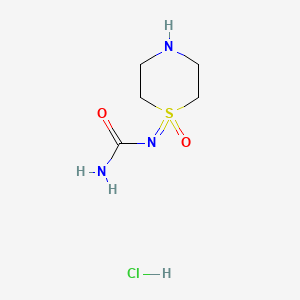 molecular formula C5H12ClN3O2S B13582776 (1-Oxo-1lambda6-thiomorpholin-1-ylidene)ureahydrochloride 