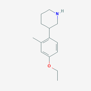 molecular formula C14H21NO B13582814 3-(4-Ethoxy-2-methylphenyl)piperidine 