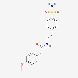 molecular formula C17H20N2O4S B13582908 2-(4-methoxyphenyl)-N-[2-(4-sulfamoylphenyl)ethyl]acetamide 