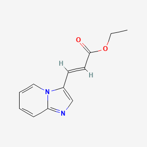molecular formula C12H12N2O2 B1358295 (E)-乙基 3-(咪唑并[1,2-a]吡啶-3-基)丙烯酸酯 CAS No. 400037-31-2