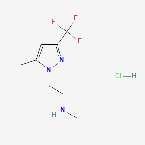 molecular formula C8H13ClF3N3 B13582982 methyl({2-[5-methyl-3-(trifluoromethyl)-1H-pyrazol-1-yl]ethyl})amine hydrochloride 