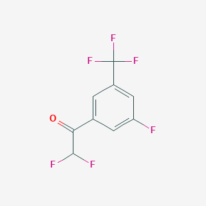 molecular formula C9H4F6O B13583083 2,2-Difluoro-1-[3-fluoro-5-(trifluoromethyl)phenyl]ethan-1-one 