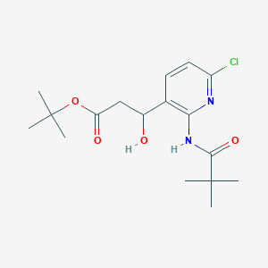 Tert-butyl3-[6-chloro-2-(2,2-dimethylpropanamido)pyridin-3-yl]-3-hydroxypropanoate