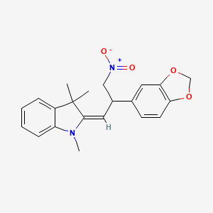 (2E)-2-[2-(1,3-benzodioxol-5-yl)-3-nitropropylidene]-1,3,3-trimethyl-2,3-dihydro-1H-indole