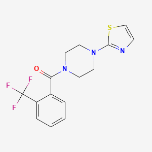 molecular formula C15H14F3N3OS B13583163 1-(1,3-Thiazol-2-yl)-4-[2-(trifluoromethyl)benzoyl]piperazine 