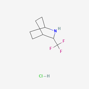 molecular formula C8H13ClF3N B13583211 3-(Trifluoromethyl)-2-azabicyclo[2.2.2]octanehydrochloride 