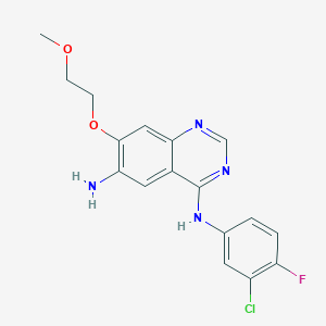 molecular formula C17H16ClFN4O2 B1358325 N4-(3-氯-4-氟苯基)-7-(2-甲氧基乙氧基)喹唑啉-4,6-二胺 CAS No. 402855-01-0