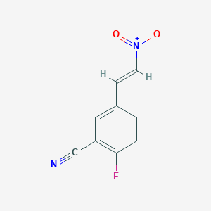 molecular formula C9H5FN2O2 B13583275 (E)-2-fluoro-5-(2-nitrovinyl)benzonitrile 