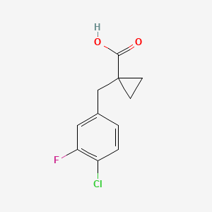 molecular formula C11H10ClFO2 B13583285 1-[(4-Chloro-3-fluorophenyl)methyl]cyclopropane-1-carboxylicacid CAS No. 1697535-42-4