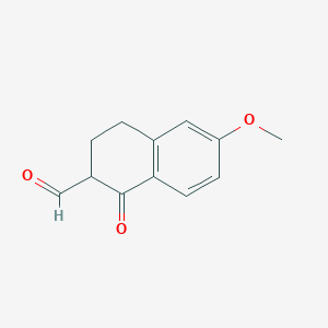 molecular formula C12H12O3 B1358345 6-Methoxy-1-oxo-1,2,3,4-tetrahydronaphthalene-2-carbaldehyde CAS No. 68950-67-4