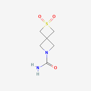 molecular formula C6H10N2O3S B13583499 2,2-Dioxo-2lambda6-thia-6-azaspiro[3.3]heptane-6-carboxamide 