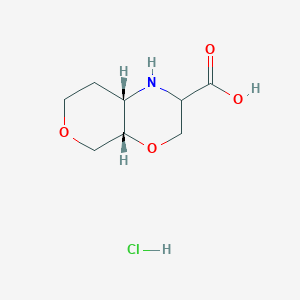 molecular formula C8H14ClNO4 B13583522 rac-(4aR,8aR)-octahydropyrano[3,4-b][1,4]oxazine-2-carboxylicacidhydrochloride 