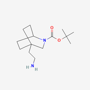 molecular formula C14H26N2O2 B13583609 Tert-butyl 4-(2-aminoethyl)-2-azabicyclo[2.2.2]octane-2-carboxylate 