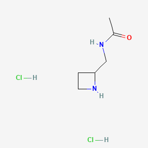 molecular formula C6H14Cl2N2O B13583701 N-[(azetidin-2-yl)methyl]acetamidedihydrochloride 