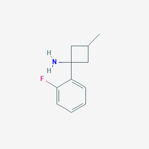 molecular formula C11H14FN B13583738 1-(2-Fluorophenyl)-3-methylcyclobutan-1-amine 