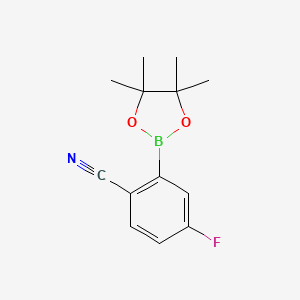 molecular formula C13H15BFNO2 B1358374 4-Fluoro-2-(4,4,5,5-tetramethyl-1,3,2-dioxaborolan-2-yl)benzonitrile CAS No. 463335-96-8
