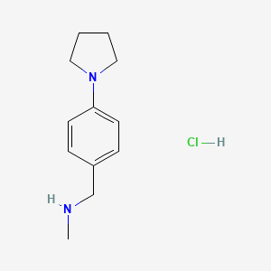 molecular formula C12H19ClN2 B13583746 Methyl({[4-(pyrrolidin-1-yl)phenyl]methyl})aminehydrochloride 