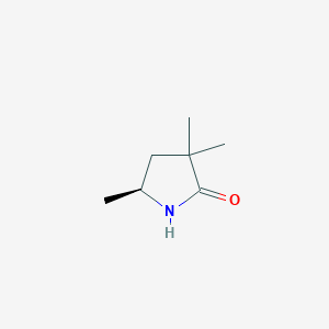 molecular formula C7H13NO B13583753 (5S)-3,3,5-trimethylpyrrolidin-2-one 