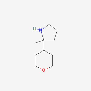 molecular formula C10H19NO B13583764 2-Methyl-2-(tetrahydro-2h-pyran-4-yl)pyrrolidine 