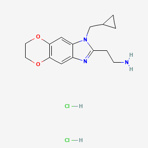 2-[6-(Cyclopropylmethyl)-10,13-dioxa-4,6-diazatricyclo[7.4.0.0,3,7]trideca-1(9),2,4,7-tetraen-5-yl]ethan-1-aminedihydrochloride