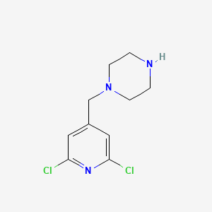 molecular formula C10H13Cl2N3 B13583787 1-[(2,6-Dichloro-4-pyridinyl)methyl]piperazine 