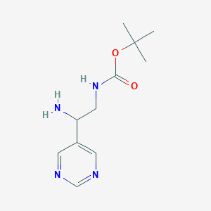 molecular formula C11H18N4O2 B13583790 n-(2-Amino-2-pyrdimidin-5-ylethyl)(tert-butoxy)carboxamide 