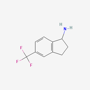 molecular formula C10H10F3N B1358389 5-(Trifluoromethyl)-2,3-dihydro-1H-inden-1-amine CAS No. 808756-84-5