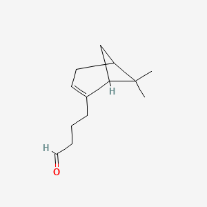 molecular formula C13H20O B13583893 Bicyclo(3.1.1)hept-2-ene-2-butanal, 6,6-dimethyl- CAS No. 38049-28-4