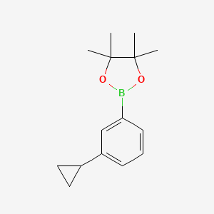 molecular formula C15H21BO2 B1358393 2-(3-Cyclopropylphenyl)-4,4,5,5-tetramethyl-1,3,2-dioxaborolane CAS No. 627526-56-1