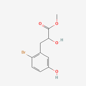 molecular formula C10H11BrO4 B13583962 Methyl 3-(2-bromo-5-hydroxyphenyl)-2-hydroxypropanoate 