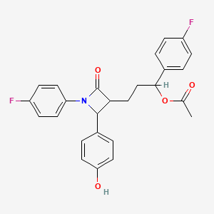 1-(4-Fluorophenyl)-3-[1-(4-fluorophenyl)-2-(4-hydroxyphenyl)-4-oxoazetidin-3-yl]propyl acetate