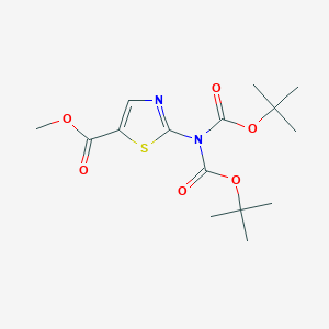 molecular formula C15H22N2O6S B1358416 Methyl 2-[bis(tertbutoxycarbonyl)-amino]thiazole-5-carboxylate 