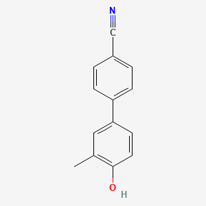 molecular formula C14H11NO B1358420 4'-Hydroxy-3'-methyl-[1,1'-biphenyl]-4-carbonitrile CAS No. 460748-08-7