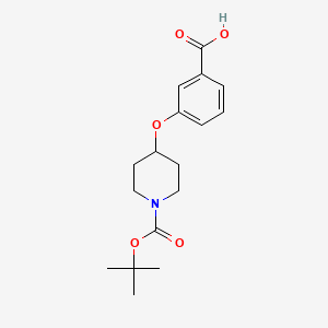 molecular formula C17H23NO5 B1358426 1-Boc-4-(3-羧基苯氧基)-哌啶 CAS No. 250681-69-7