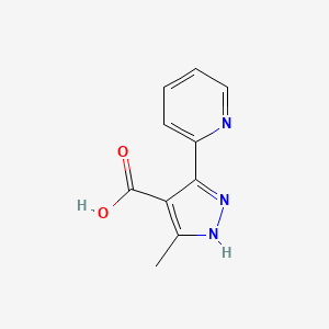 molecular formula C10H9N3O2 B1358431 3-Methyl-5-(pyridin-2-yl)-1H-pyrazole-4-carboxylic acid CAS No. 27305-69-7