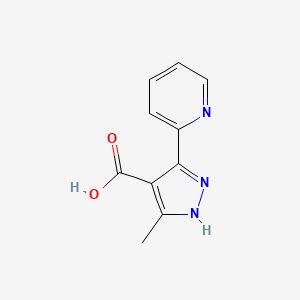 molecular formula C10H9N3O2 B1358431 3-甲基-5-(吡啶-2-基)-1H-吡唑-4-羧酸 CAS No. 27305-69-7