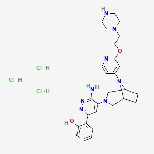 2-[6-Amino-5-(8-{2-[2-(piperazin-1-yl)ethoxy]pyridin-4-yl}-3,8-diazabicyclo[3.2.1]octan-3-yl)pyridazin-3-yl]phenoltrihydrochloride